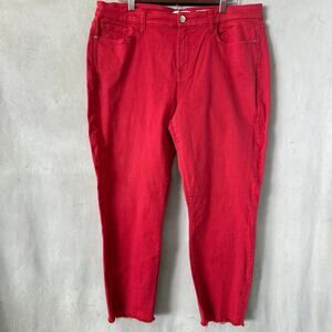 Jen 7 cropped skinny jeans red size 14 high rise plus size seven for all mankind